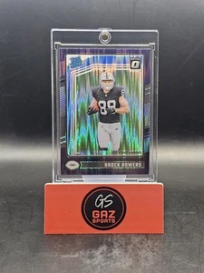 2024 Donruss Optic Brock Bowers RC #215 Purple Shock Prizm Raiders - Bild 1 von 2