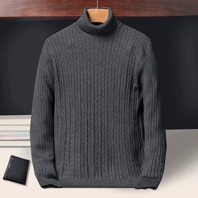 Men's Turtleneck Soft Sweater 2025 Warm Knitted Autumn/winter Pullover Jumper . - Image 1 of 4