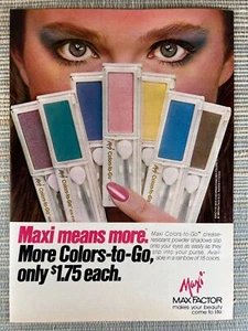 Max Factor Maxi Colors to Go Powder Eye Shadow 1984 Vintage Print Ad - Picture 1 of 1