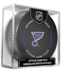 2025-26 ST. LOUIS BLUES NHL OFFICIAL GAME PUCK IN CUBED BOX NEW *IN STOCK* - Picture 1 of 5