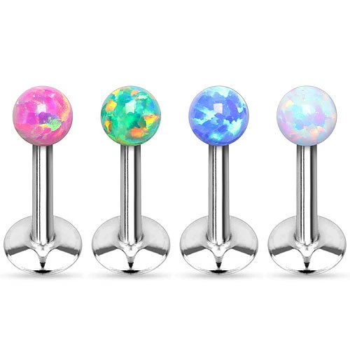 Lippenpiercing Monroe Madonna Cartilage Helix Ohr Piercing Stecker Opal Kugel - Bild 1 von 1