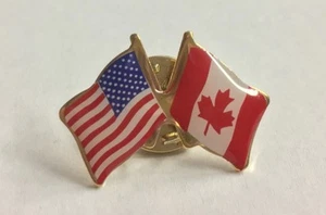 CANADA & USA Friendship Flag Lapel pin *MADE IN USA* Patriotic hat tack - Picture 1 of 3