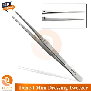 Dental Surgical Mini Dressing Tweezers Soft Tissue Forceps Serrated Tip Medical - Picture 1 of 3