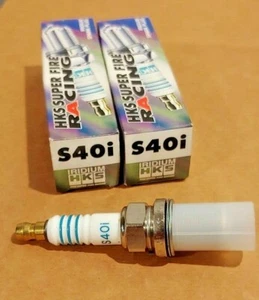 PAIR OF GENUINE HKS SUPER FIRE RACING SPARK PLUGS 5408-S40i ISO SR20 SR20DET - Picture 1 of 4