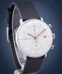 Junghans Max Bill Bauhaus Chronoscope 027/4303.02 Men's Watch "NEW"