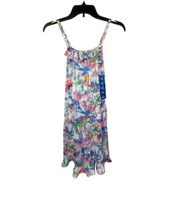 Hurley Beach Pool Romper NWOT Girls Size Large 14/16 Rainbow Palm Trees - Picture 1 of 6