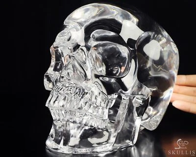 ¡Súper realista! Calavera de cristal tallada a mano de 7,9" K9 de tamaño real, curación Foto 1 de 4