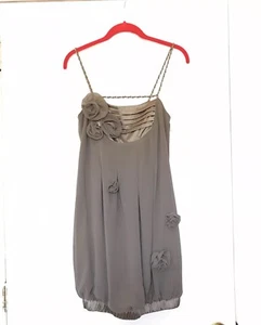 Sugar Lips Women's Gray Floral Appliqué Dress Size Medium - Picture 1 of 8