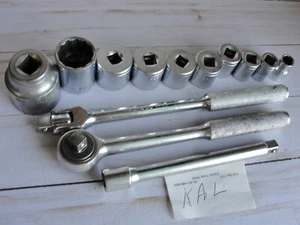 Vintage Lot KAL Tools 3/8" Drive Sockets Ratchet Breaker Bar Extension Japan ++ - Picture 1 of 10