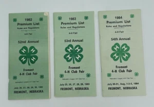 Vintage Lot of Three 1980's Nebraska 4H Club Fair Premium Books Fremont, NE - Picture 1 of 5