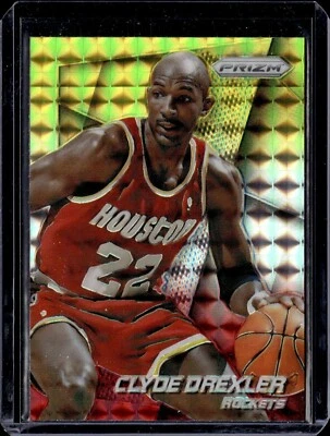 2014-15 Panini Prizm #178 Clyde Drexler Yellow & Red Mosaic Rockets (HOF) - Image 1 of 2