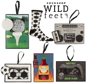 Mens Socks Gift Box Funny "Man Cave" Sports Gamer Golf SOCKSHOP Wildfeet- 1 Pair - Picture 1 of 8