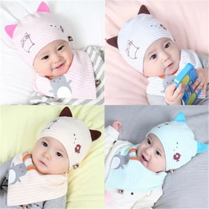 2-teiliges/Set heißer Verkauf Neugeborene Mütze Lätzchen neu Baby Junge Mädchen Mütze Kleinkind süß Kaninchen Erbsen - Bild 1 von 7