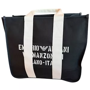 Armani Tasche schwarz Via Manzoni Stoff mit abnehmbarem Beutel - Bild 1 von 13