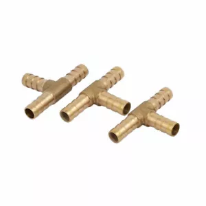 3 way T Brass Hose Joiner Barbed Connector Air Fuel Water Pipe Tubing - Picture 1 of 4