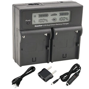 Kastar LCD Dual Fast Intelligent Charger for Canon LP-E6 BG-E6 E7 E9 E11 E13 E14 - Picture 1 of 4