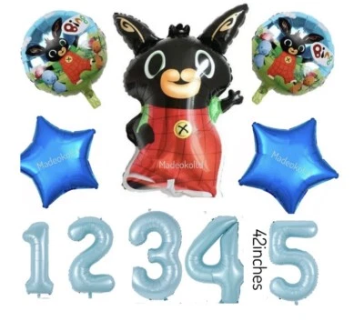 PARTIGOS Bing Blue Bunny Birthday Balloons Party Decorations SuperShape Foil Balloons Kid