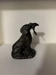 Vintage Bronze Retriever Hund mit Ente Jagd Statue Figur Skulptur Deko - Bild 1 von 5