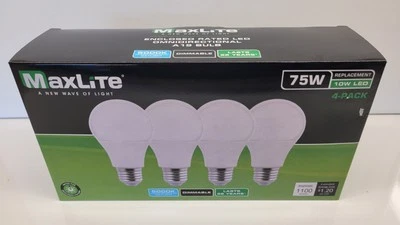 MaxLite LED Light Bulbs 4pack – 75W Equivalent (10W) – 5000K Daylight - Image 1 of 4