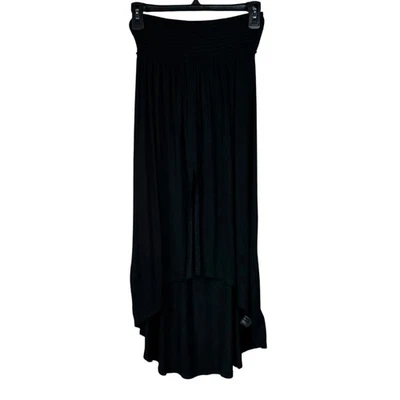 Free People Beach X 小号高低长裙缩褶腰前开衩弹力  — 第 1/4 张图片