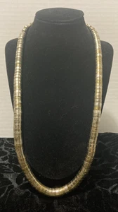 Vintage Silver-Gold Tone Metal Serpentine Articulated Snake-like Necklace - Picture 1 of 11