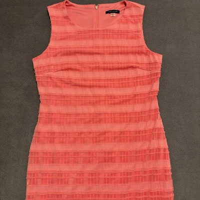 Tommy Hilfiger Dress Women's Size 8 Pink Striped Sleeveless Crew Neck Textured - Image 1 of 4