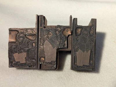 Engraved Letterpress Wood Print Press Blocks ~ BRINGING UP FATHER Jiggs McManus - Image 1 of 3