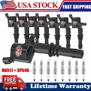 8 Pack Ignition Coils DG511 and Spark Plugs For Ford F-150 4.6/5.4L V8 2005-2008 - Picture 1 of 18