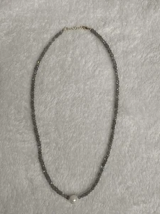 Roxanne First Labradorite And Pearl Necklace 9ct / 9K Gold - Picture 1 of 3