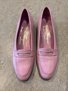 Pink Leather Vintage Salvatore Feragamo Loafers - Women’s Size 7 - Picture 1 of 7
