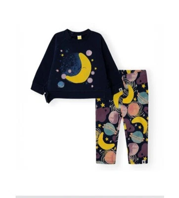 Completo Tuc Tuc neonata bambina con pianeti, leggermente felpata 9 mesi 71 cm - Immagine 1 di 4