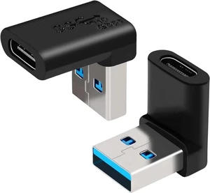 USB C Buchse auf USB 3.2 Stecker Adapter - 90 Grad 10Gbps Konverter 2er Pack - Bild 1 von 9