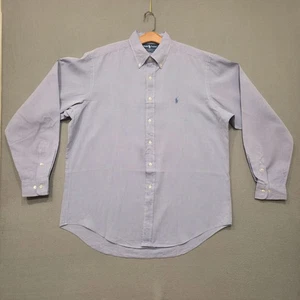 Ralph Lauren Yarmouth camicia uomo blu manica lunga elegante taglia 16,5-36/37 - Foto 1 di 6