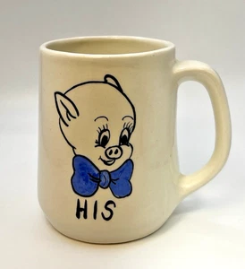 Vintage 1975 handbemalt Looney Toons Porky Pig "SEIN" Kaffeebecher - Bild 1 von 10
