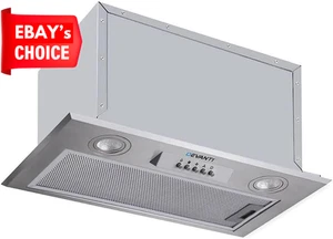 Stainless Steel Range Hood 52cm Undercabinet 3 Speed Exhaust Fan Silver Finish - Picture 1 of 9