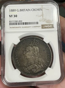 1889 NGC VF30 Great Britain Crown - Spectacular Circulation - Queen Victoria - Picture 1 of 3