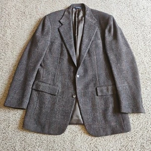 Polo Ralph Lauren Blazer 41L Tweed Brown Herringbone Striped Union USA - Picture 1 of 11