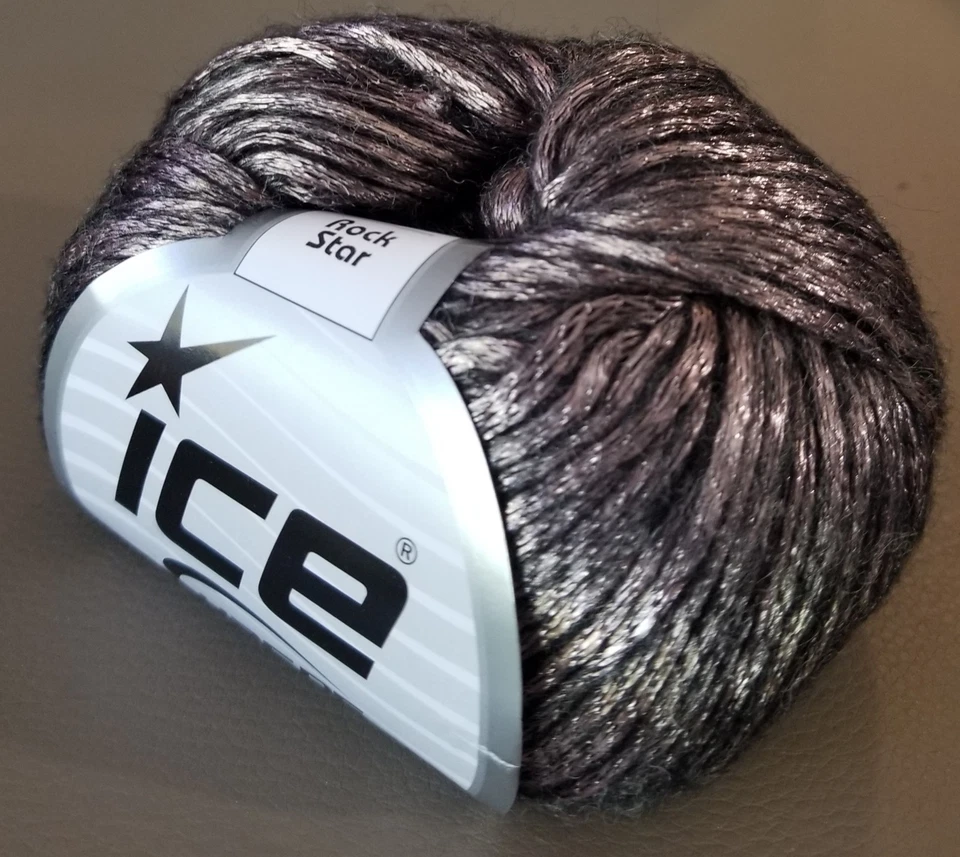 2 BaIls льда пряжи Rock Star 51549 светло-розовый/черный металлик 50g/115m/шар - Изображение 1 из 4