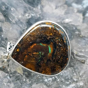 Elartha Queensland Boulder Opal 50.00ct S925 Silver Handmade Pendant - Picture 1 of 6