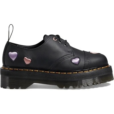 NEW Dr. Martens 1461 Quad Heart Leather Platform Lace-Up Shoes Women’s Sz 7 - Image 1 of 4