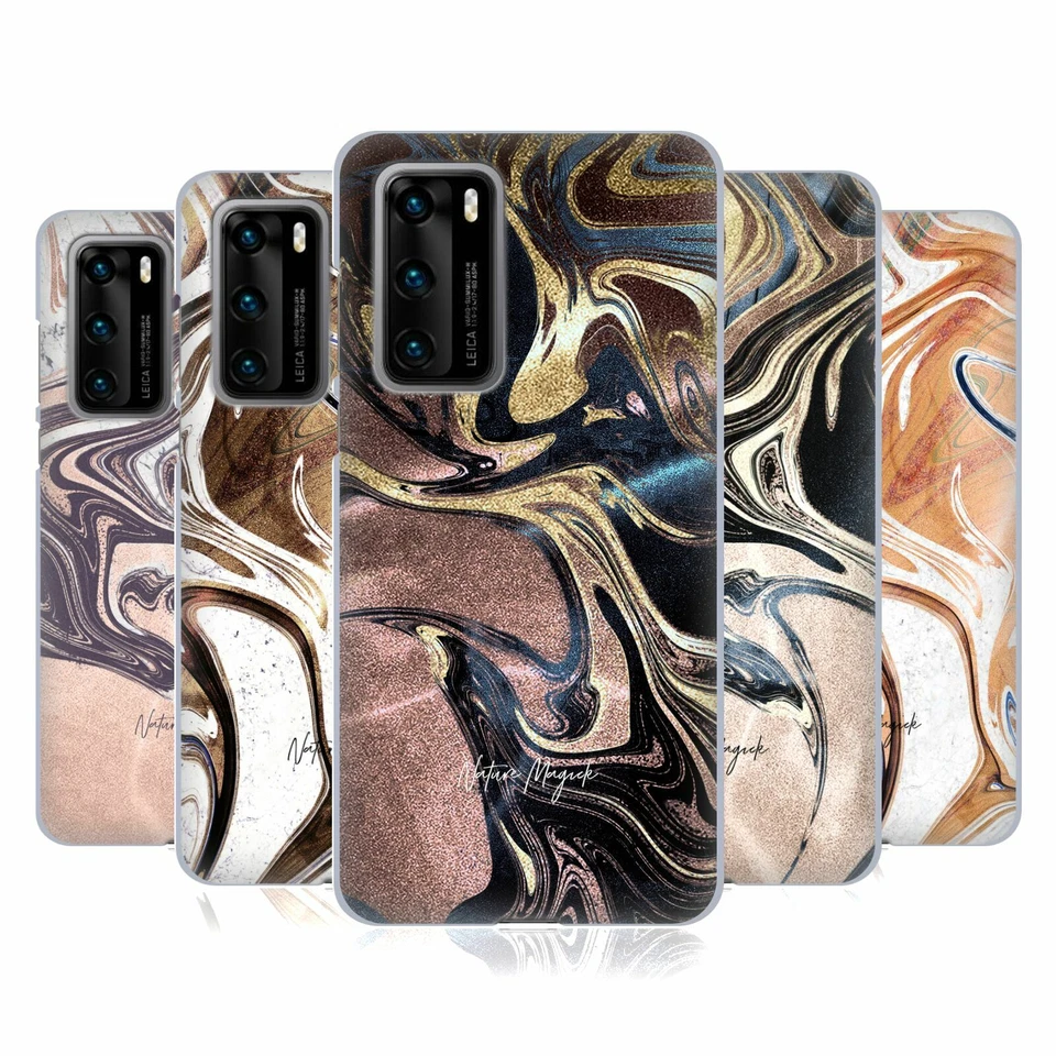 FUNDA OFICIAL NATURE MAGICK LUXE ORO MÁRMOL METÁLICO GEL PARA TELÉFONOS HUAWEI. Foto 1 de 4