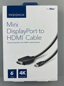 Insignia - 6' Mini DisplayPort-to-HDMI Cable for MacBook - Black NEW - Picture 1 of 2