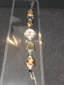 Ladies Geneva Beautiful Silver Tone Glass Beaded Bracelet Watch New Battery  - Picture 1 of 5