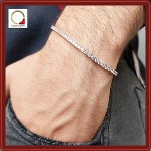 Tennis Armband 925 Silber rhodiniert Armband Herren Damen weiße Zirkonia - Bild 1 von 7