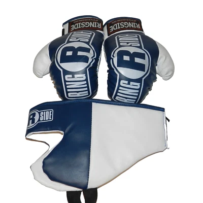 Ringside Kids Boxing Gloves And Headgear Blue White - image 1 of 4