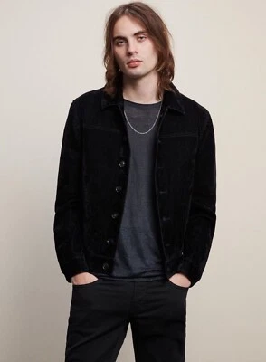 RARE $1298 Brand New John Varvatos Flocked Velvet Trucker Jacket EU 48 US 38 - Image 1 of 4