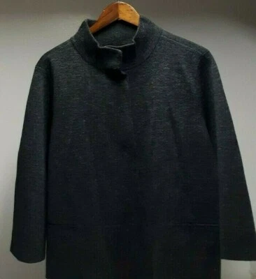 NY & CO Charcoal WOOL Blend Women Size Large L Knit THICK Cardigan With Pockets - Изображение 1 из 4