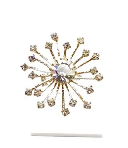 Vintage Rhinestone Starburst Brooch Pin - Picture 1 of 3