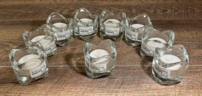 IKEA Lot of Nine Thick Glass Tea Light Holders- Scandinavian Style & 30Pk Candle - Image 1 of 4