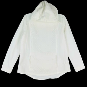 St John's Bay Women's Pullover Ivory Fleece Hoodie Sweatshirt Size Medium NWTD - Picture 1 of 10